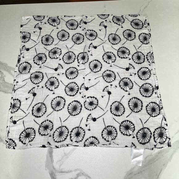 Etta Loves Organic Cotton Muslin Burp Cloths Black White Print *Lot of 2* 21x22 - Picture 12 of 13